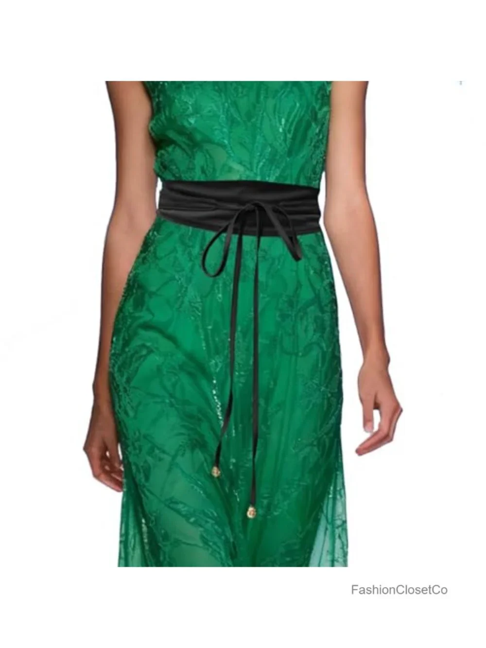 Satin Obi Belt Wrap Waist Cinch No Buckle Self Tie Dress Belt